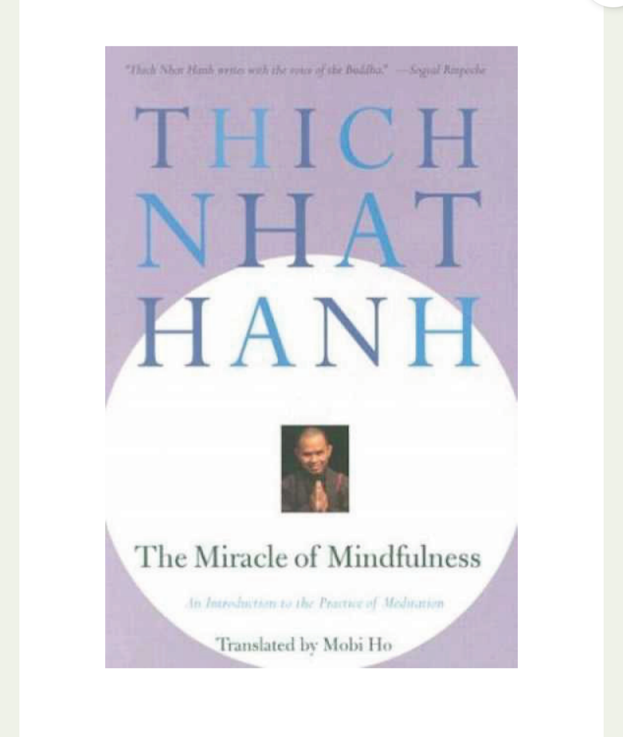 Cover of The miracle of mindfulness