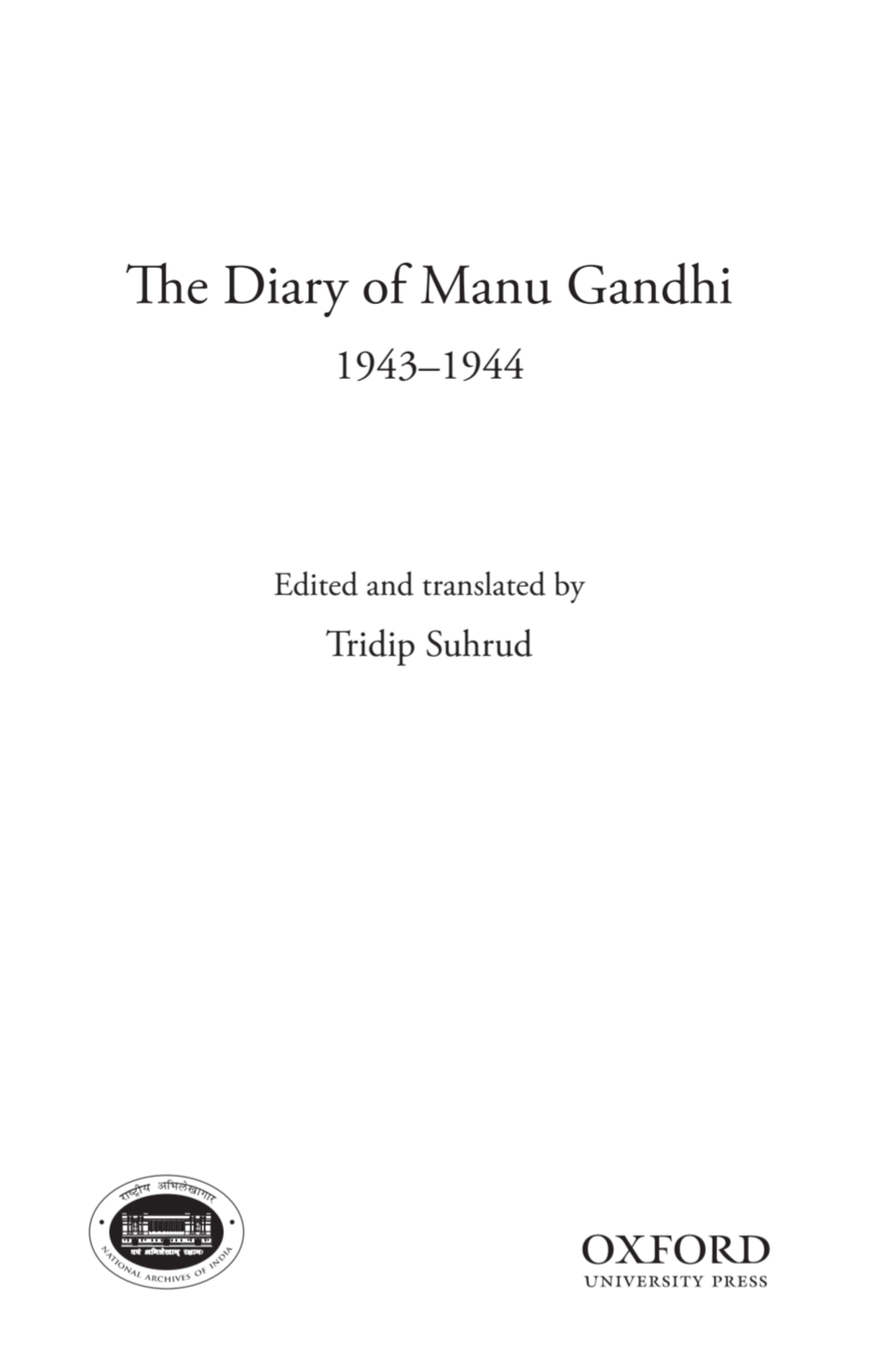 Cover of Th e Diary of Manu Gandhi